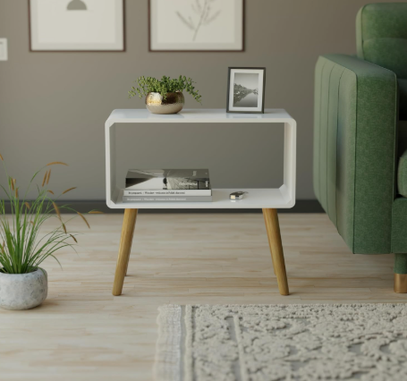 Retro Bookcase Nightstand, End Table,Bed Side Table for Small Spaces Magazine Stand with Storage Engineered Wood Wooden Bedside Table, Coffee Table, Living Room/Bedroom