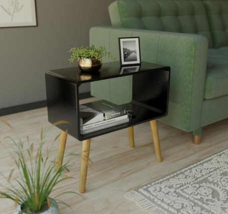 Retro Bookcase Nightstand, End Table,Bed Side Table for Small Spaces Magazine Stand with Storage Engineered Wood Wooden Bedside Table, Coffee Table, Living Room/Bedroom
