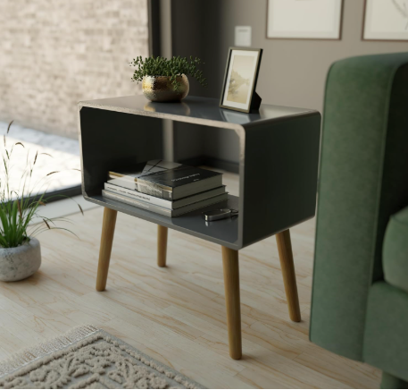 Retro Bookcase Nightstand, End Table,Bed Side Table for Small Spaces Magazine Stand with Storage Engineered Wood Wooden Bedside Table, Coffee Table, Living Room/Bedroom
