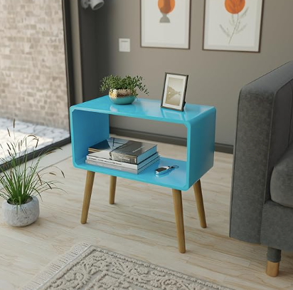 Retro Bookcase Nightstand, End Table,Bed Side Table for Small Spaces Magazine Stand with Storage Engineered Wood Wooden Bedside Table, Coffee Table, Living Room/Bedroom