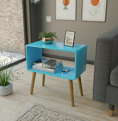 Retro Bookcase Nightstand, End Table,Bed Side Table for Small Spaces Magazine Stand with Storage Engineered Wood Wooden Bedside Table, Coffee Table, Living Room/Bedroom