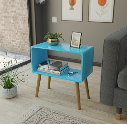 Retro Bookcase Nightstand, End Table,Bed Side Table for Small Spaces Magazine Stand with Storage Engineered Wood Wooden Bedside Table, Coffee Table, Living Room/Bedroom