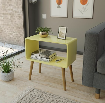 Retro Bookcase Nightstand, End Table,Bed Side Table for Small Spaces Magazine Stand with Storage Engineered Wood Wooden Bedside Table, Coffee Table, Living Room/Bedroom