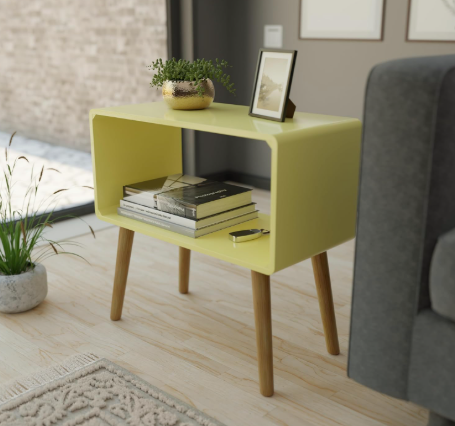 Retro Bookcase Nightstand, End Table,Bed Side Table for Small Spaces Magazine Stand with Storage Engineered Wood Wooden Bedside Table, Coffee Table, Living Room/Bedroom