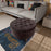 Modern Round Ottoman Footrest Stool for Living Room, Luxurious Button Tufted Coffee Table Ottoman with Solid Wood Legs, Upholstered Cocktail Footstool Center Table