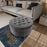 Modern Round Ottoman Footrest Stool for Living Room, Luxurious Button Tufted Coffee Table Ottoman with Solid Wood Legs, Upholstered Cocktail Footstool Center Table