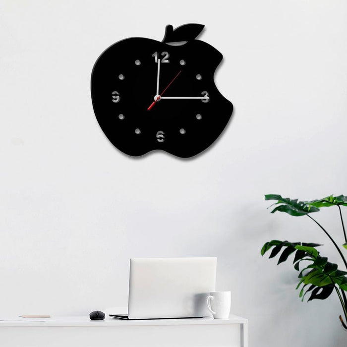 Stylish Apple Design Wooden Wall Clock