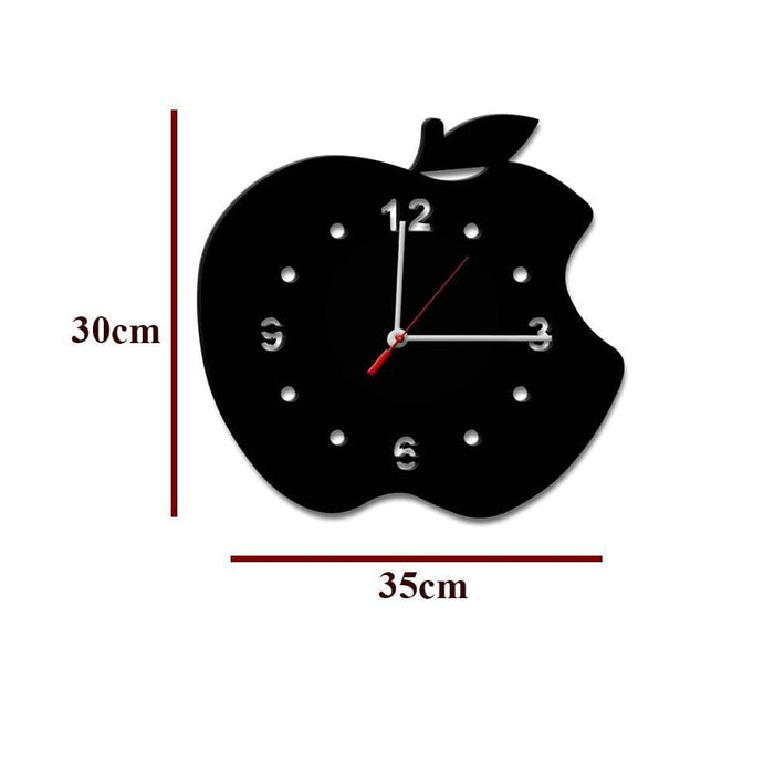 Stylish Apple Design Wooden Wall Clock