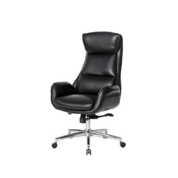 Modern Ergonomic Faux Leather Executive Chair  Black