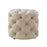 DOE BUCK ROUND TUFTED VELVET OTTAMAN/POUFEE IN CREAM