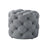 DOE BUCK ROUND TUFTED VELVET OTTAMAN/POUFEE IN  LIGHT GREY