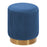 DOE BUCK ROUND  VELVET  GOLD OTTAMAN/POUFEE IN  BLUE