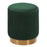 DOE BUCK ROUND  VELVET GOLD  OTTAMAN/POUFEE IN  GREEN