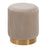 DOE BUCK ROUND  VELVET GOLD OTTAMAN/POUFEE IN  CREAM