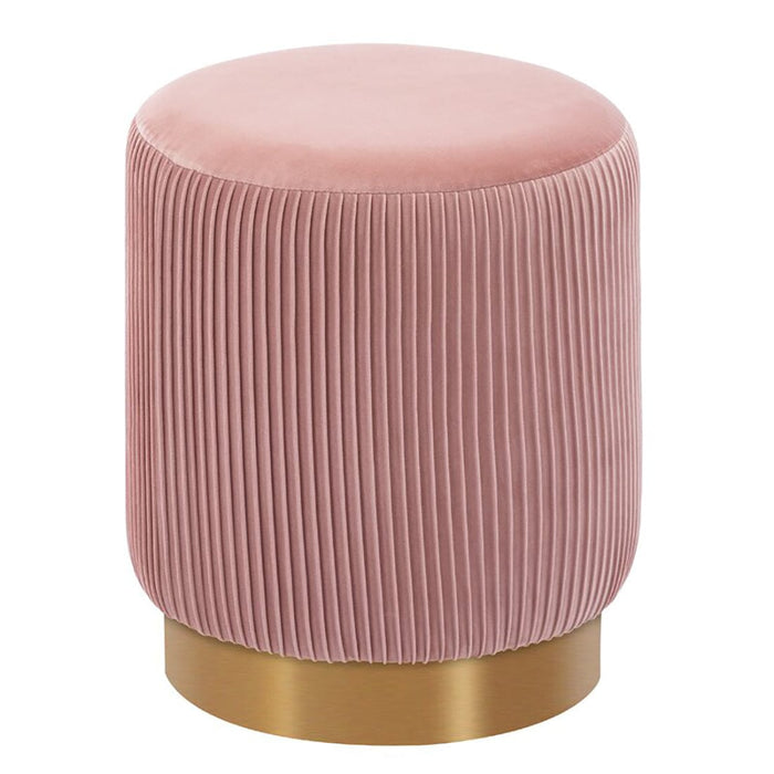 DOE BUCK ROUND  VELVET GOLD  OTTAMAN/POUFEE IN LIGHT  PINK