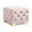 DOE BUCK SQUARE VELVET OTTOMAN/POUFEE IN PINK /GOLD