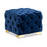 DOE BUCK SQUARE VELVET OTTOMAN/POUFEE IN ROYAL BLUE  /GOLD