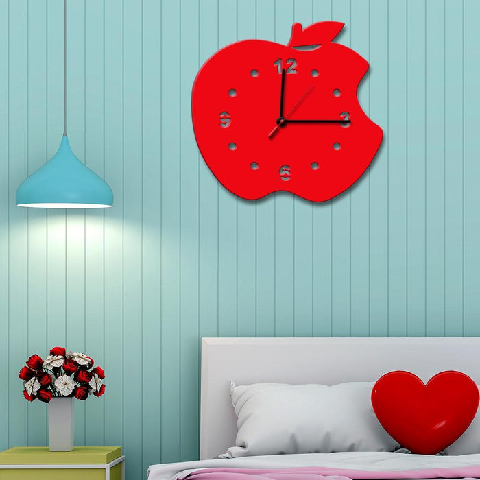 Stylish Apple Design Wooden Wall Clock