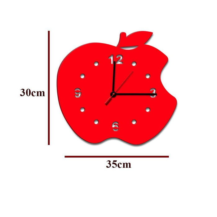 Stylish Apple Design Wooden Wall Clock