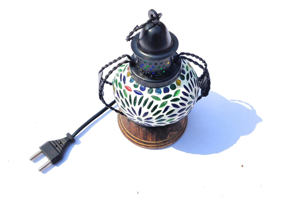 WOODEN & IRON ELECTRIC HANGING LANTERN