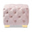 DOE BUCK SQUARE VELVET OTTOMAN/POUFEE IN PINK /GOLD