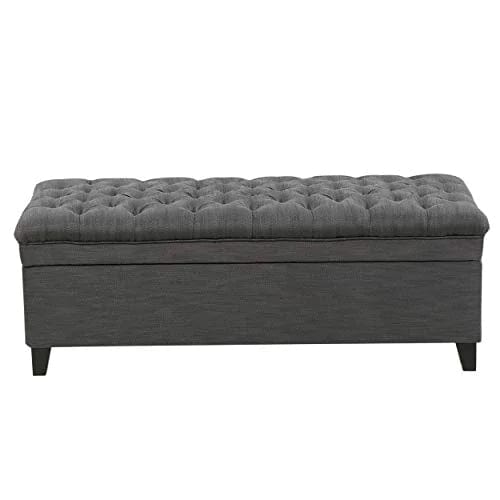 Juliana Fabric Storage Ottoman, Gray