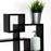 Wooden Wall Mounted Shelf Rack for Living Room Decor (Black) - Set of 4