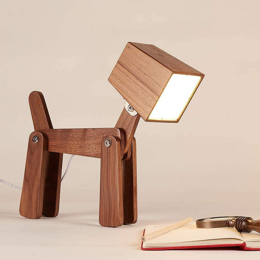 Wooden Dog-Shaped Study lamp