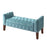 Fabric Velvet Tufted Storage Bench Settee - With Wood Legs, Teal