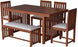 Handmade Exclusive Impact Look Wood Six Seater Dining Set in Sheesham Wood & Brown Finishing