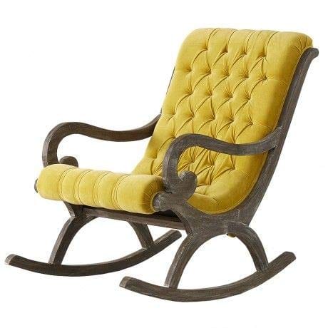 Handicrafts Wooden Rocking Chair Comfort Cushioned Back & Seat