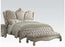 Versailles Queen Bed Ivory Velvet & Bone White