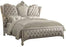 Versailles Queen Bed Ivory Velvet & Bone White