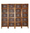 Wooden Partition - Solid Wood 4 Panel Room Wooden Partition (Brown) for Living Room