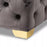 DOE BUCK SQUARE VELVET OTTOMAN/POUFEE IN GREY /GOLD