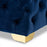 DOE BUCK SQUARE VELVET OTTOMAN/POUFEE IN ROYAL BLUE  /GOLD