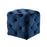 DOE BUCK SQUARE TUFTED VELVET OTTAMAN/POUFEE IN ROYAL BLUE