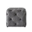 DOE BUCK SQUARE TUFTED VELVET OTTAMAN/POUFEE IN GREY