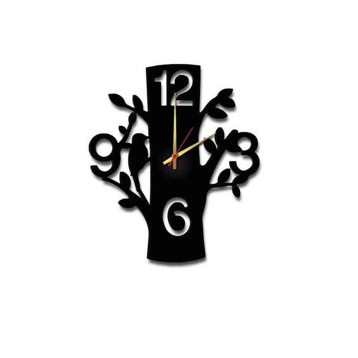 Tree Shape Wooden Wall Clock