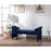 Tufted Roll Arm Entryway Bench in Navy Blue