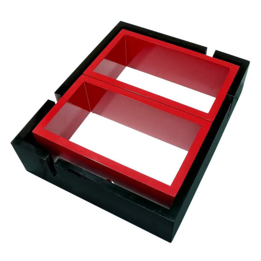 Wooden Wall Shelf For Living Room Stylish | Hanging Book Rack Organizer | Floating Display Showpiece Organizer (Set Of 3 Cubes, Color- Black and Red)