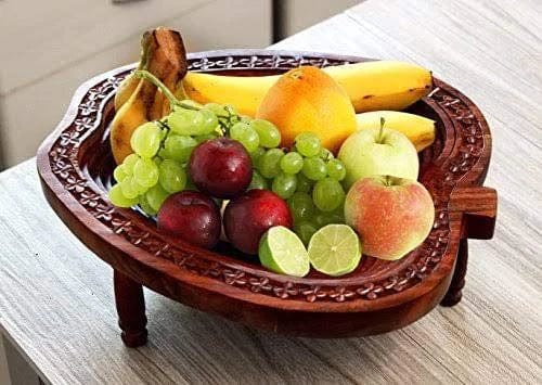 WOODEN BEAUTIFUL DRY FRUIT FOLDABLE BASKET APPLE SHAPE