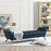 Century Modern Bench Large Upholstered Fabric in Azure