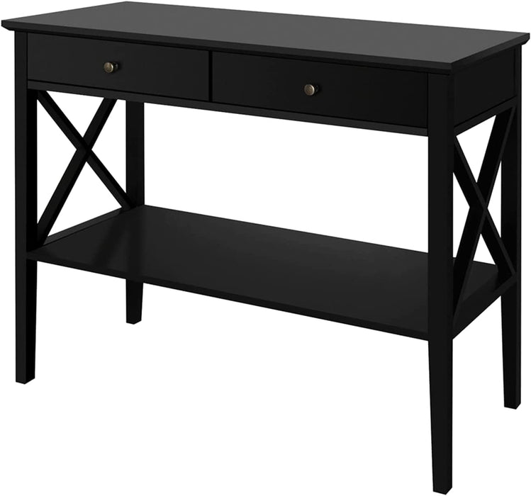 Console Table with 2 Drawers, Sofa Table Narrow for Entryway,