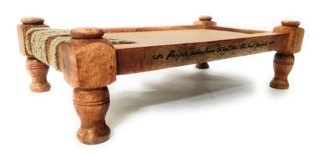 WOOD KHAAT PLATTER II INDIAN STYLE  SERVING TRAY