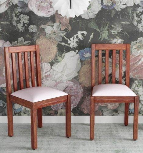 Sheesham Wooden Aptitude Solid Wood Cushioned Dining Chair Set of 2 PCs