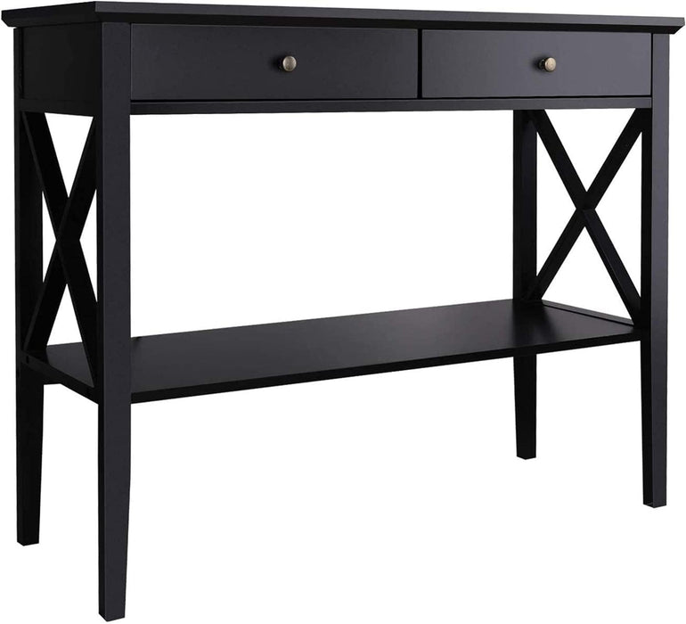 Console Table with 2 Drawers, Sofa Table Narrow for Entryway,