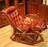 Wooden Rocking Chair Puffy Cushion Sheesham Wood Swing Rocking Chair Recliner Chair Living Room, Bedroom, Rocking Arm Rocking Chair Teak Finish