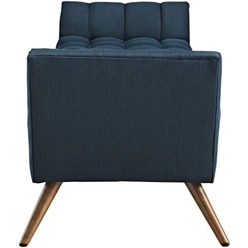 Century Modern Bench Large Upholstered Fabric in Azure