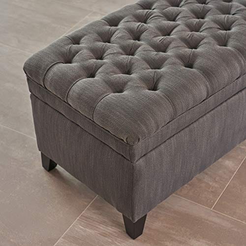 Juliana Fabric Storage Ottoman, Gray